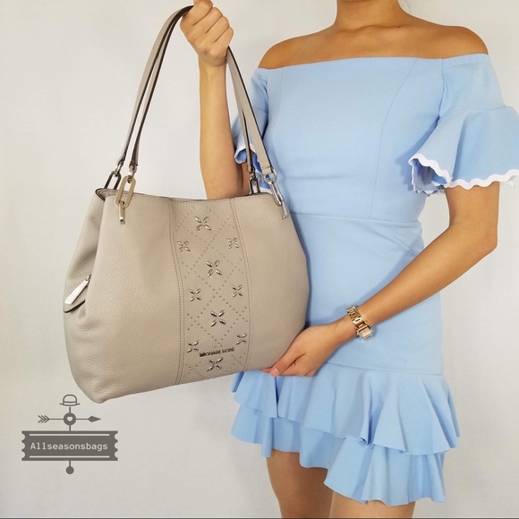 Michael Kors Large Leighton shoulder Tote Grey Bag - Picture 3 of 7